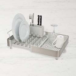 Joseph Joseph Extend Steel Expandable Dish Rack with Draining Spout, Stone