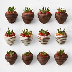 Hand Dipped Chocolate Covered Strawberries, Set of 12