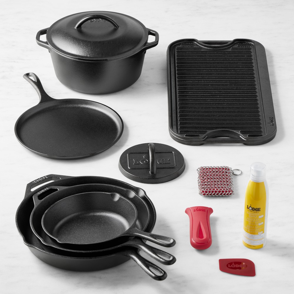 Lodge Seasoned Cast Iron 12-Piece Cookware Set