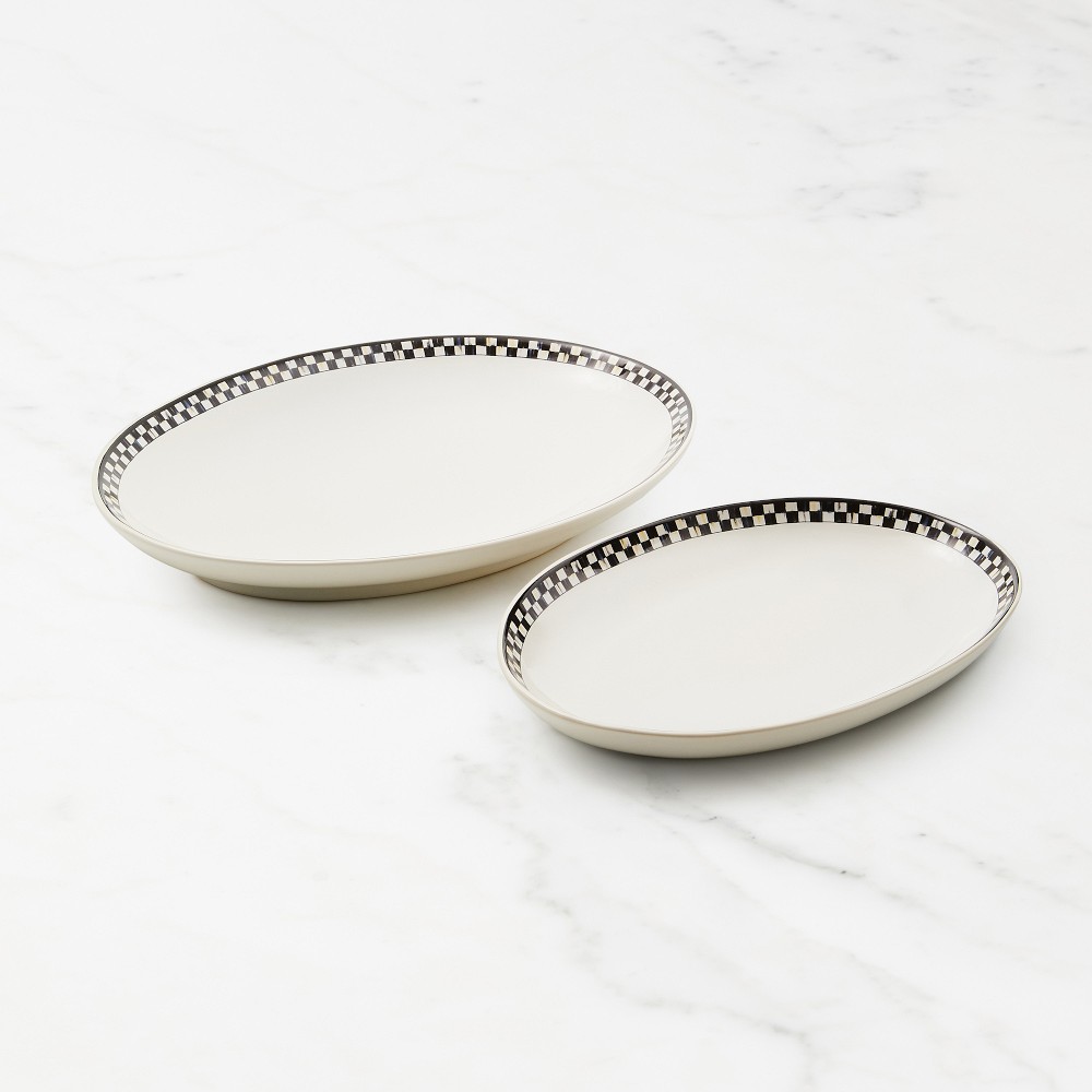 MacKenzie-Childs Everyday Stoneware Oval Platters, Set of 2
