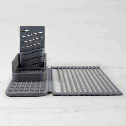 Dorai Over the Sink Dish Pad and Dish Pad Rack, Slate