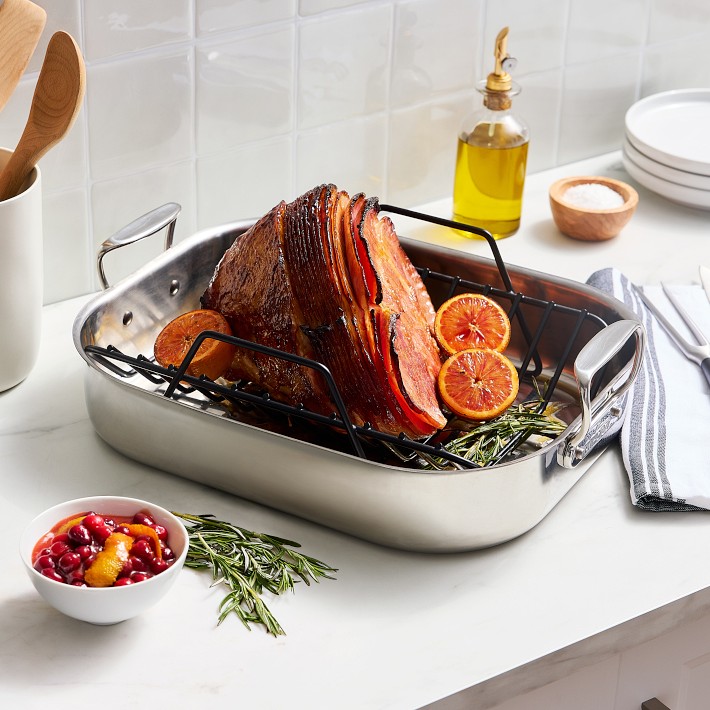 All-Clad Stainless-Steel Roasting Pan with Rack | Williams Sonoma
