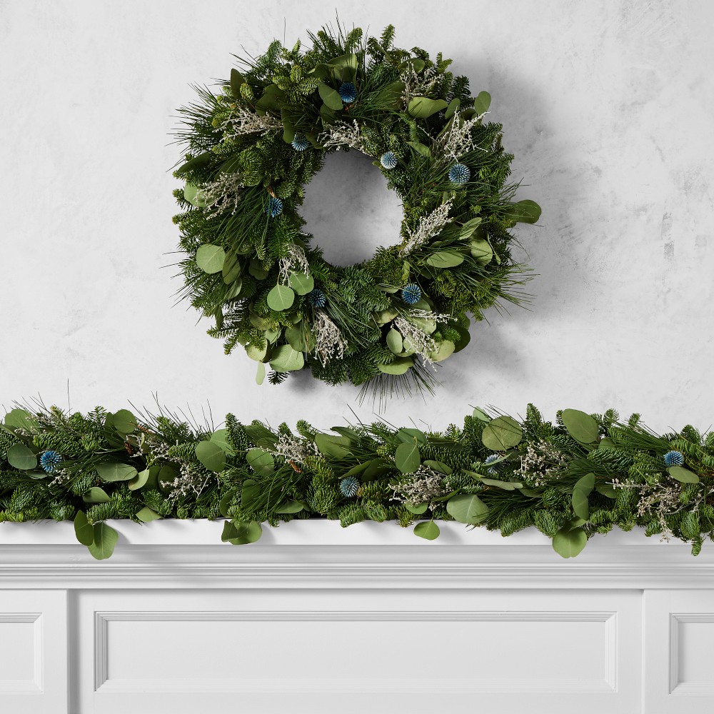 Winter Greens Live Wreath &amp; Garland