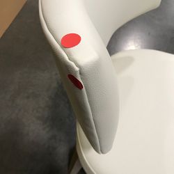 OPEN BOX: Koret Side Chair, Standard, Performance Vegan Pebbled Leather, Ivory, Heritage Grey