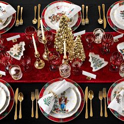 'Twas the Night Before Christmas Figural Tree Appetizer Plates, Set of 4