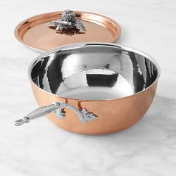 Ruffoni Opus Cupra Hammered Copper Chef's Pan with Cauliflower Knob, 4-Qt.