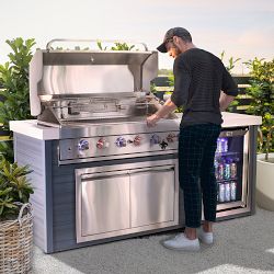 Mont Alpi 6-Burner Artwood Gas Grill Island