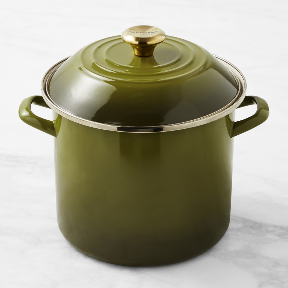 Le Creuset Enameled-Steel Stock Pot with Stainless-Steel Knob
