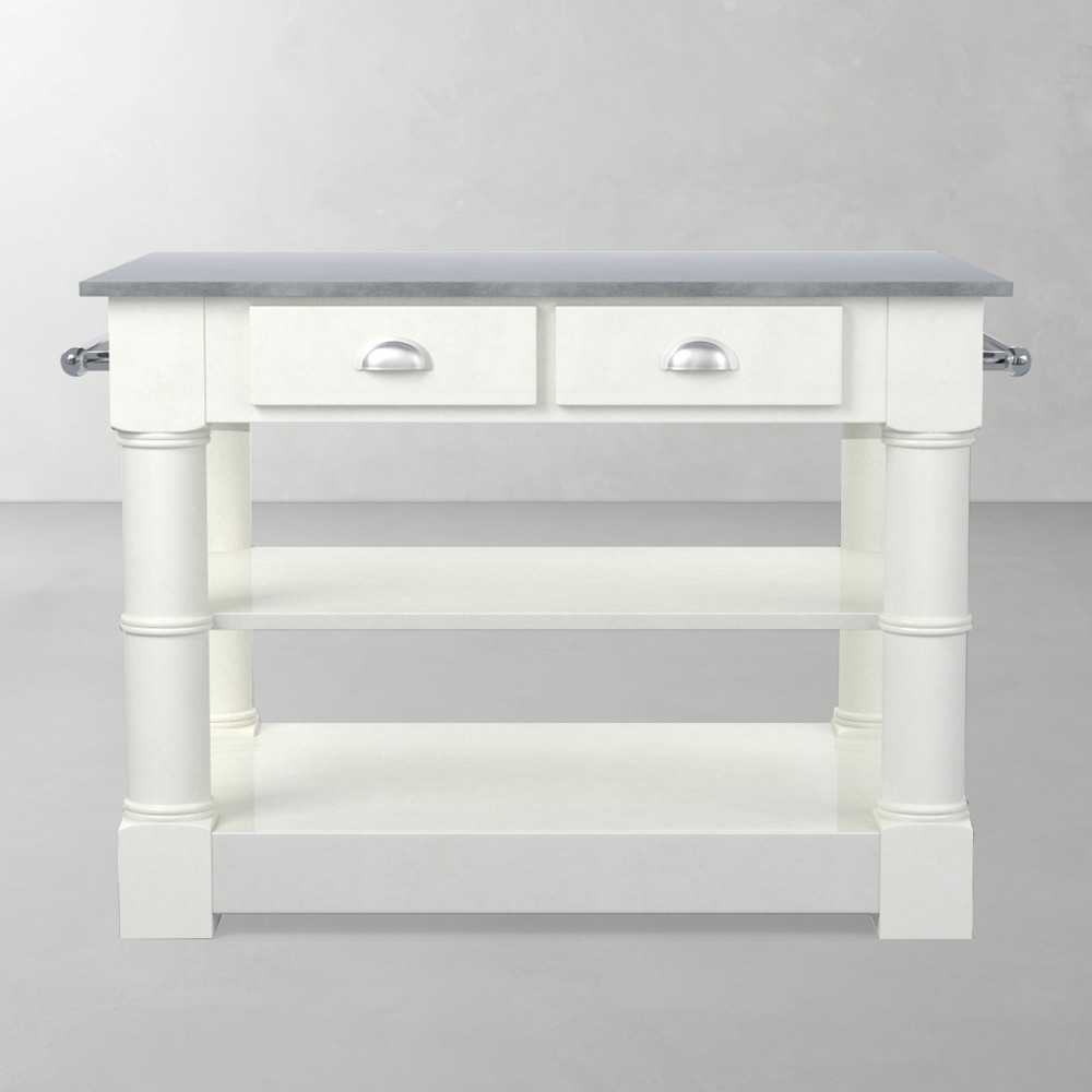 Barrelson Single Kitchen Island with Italian Basalt Top (49&quot;)