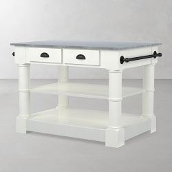Barrelson Single Kitchen Island with Italian Basalt Top (49&quot;)