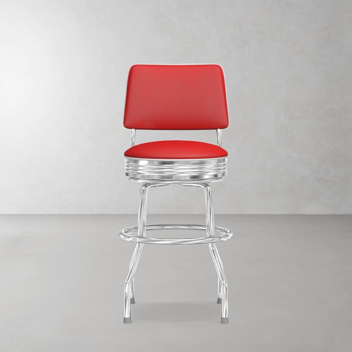 Cushion-Back Diner Bar Stool | Williams Sonoma