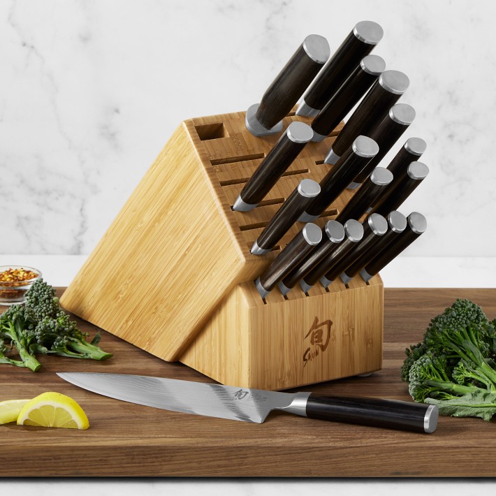 Shun Classic 3-teiliges Messer-Set Mit Block – Kochmesser, Honstahl, Bambus-Block