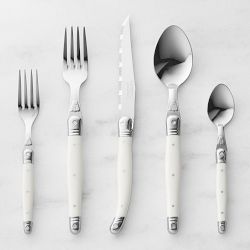 OPEN BOX: Jean Dubost Laguiole 20-Piece Flatware Set, White