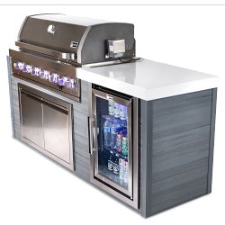 Mont Alpi 6-Burner Artwood Gas Grill Island