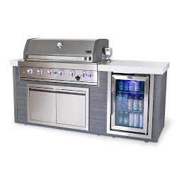 Mont Alpi 6-Burner Artwood Gas Grill Island