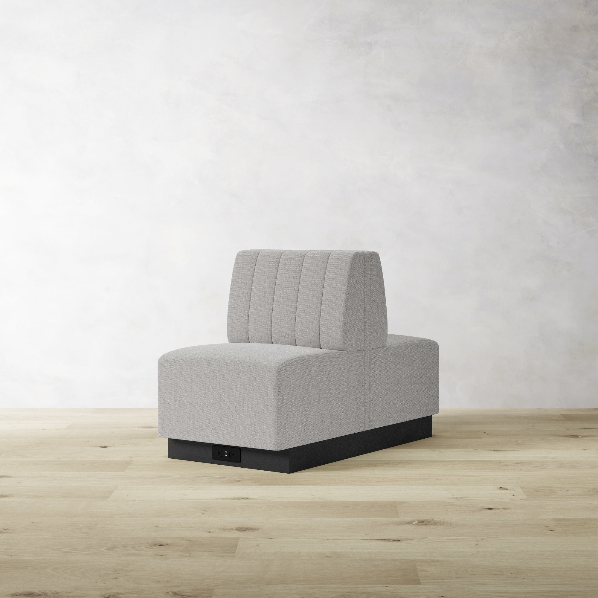 Light gray modular seat with black base