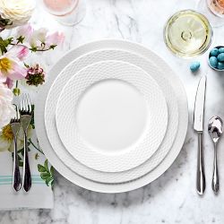 Pillivuyt Basketweave Porcelain Salad Plates, Set of 4