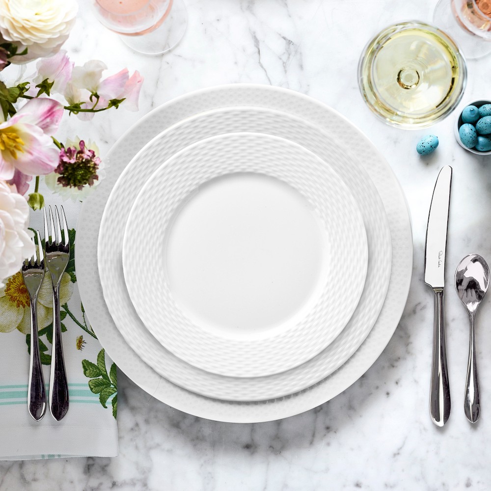 Pillivuyt Basketweave Porcelain Salad Plates, Set of 4