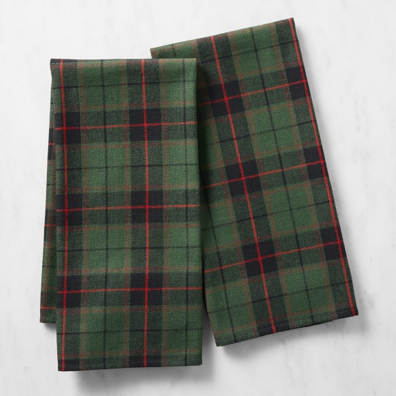 Green Tartan Oven Mitt and Potholder Set