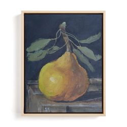 Minted, Rachel Roe, Pear Still Life, Framed Canvas, 11x14, Natural Wood Frame