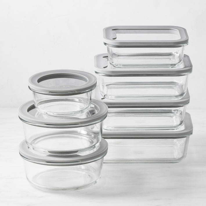 Hold Everything Glass Food Storage Containers with Glass Lids, 14