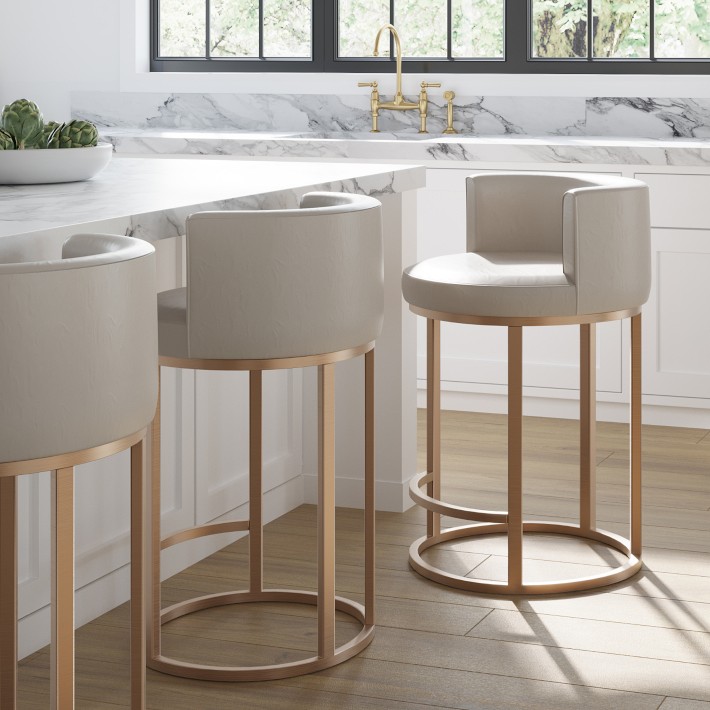 Verona Upholstered Swivel Counter Bar Stool Williams Sonoma