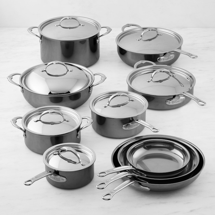 Hestan NanoBond 5-Piece Cookware Set - Titanium Stainless Steel, Toxin-Free, Induction Compatible