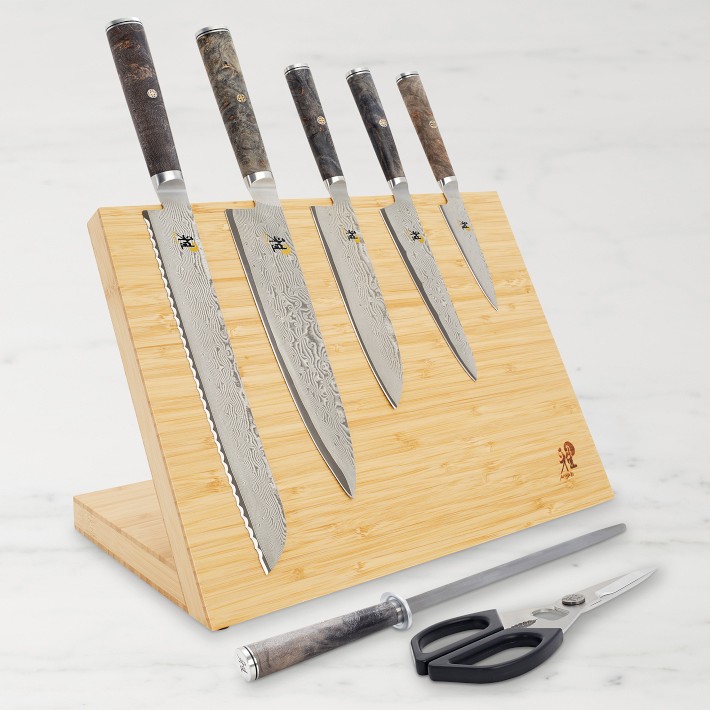 Miyabi Black Magnetic Easel Knife Block, Set of 8 | Williams Sonoma