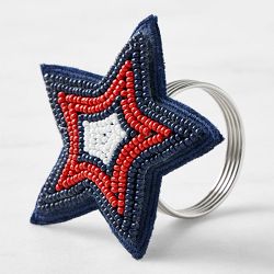 Beaded Star Napkin Rings, Set of 4
