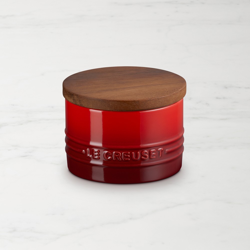 Le Creuset Signature Salt Cellar with Wood Lid - Cerise Red