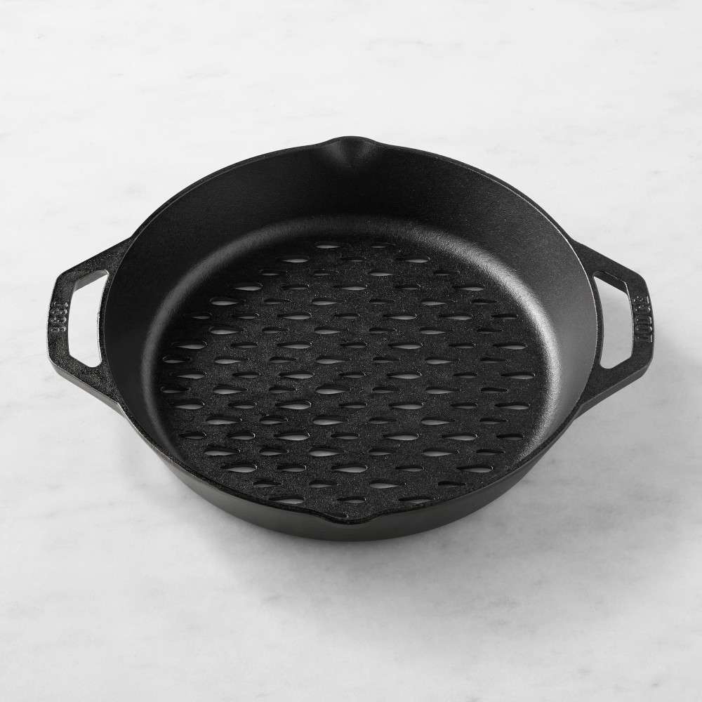 Lodge Savor the Outdoors Seasoned Cast Iron Dual Handle Grilling Basket, 12" - 12"