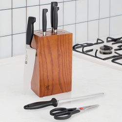 Zwilling Four Star Eco Knife Block, Set of 7, Brown Ashwood