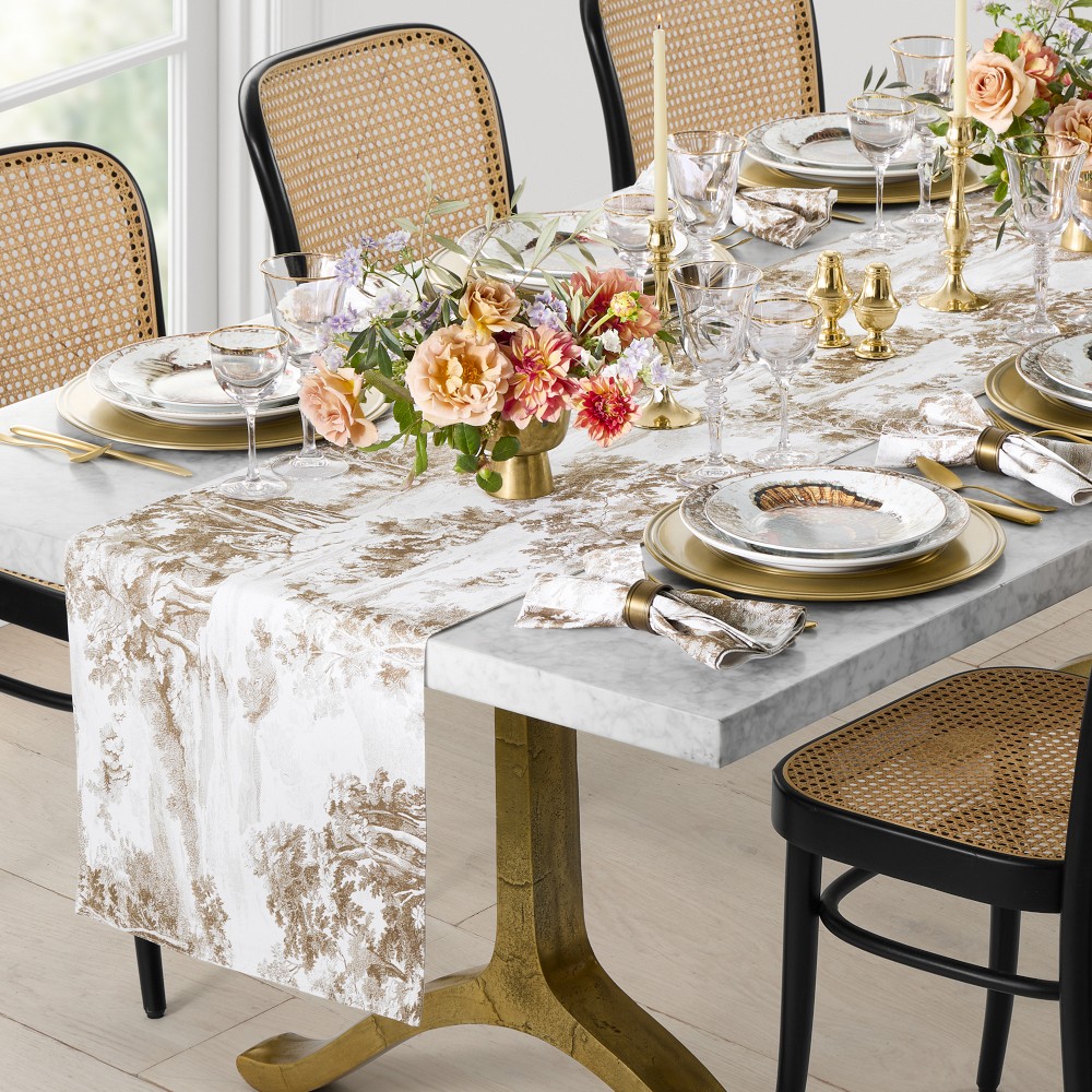 Toile Table Runner - Neutral