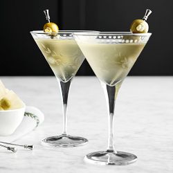 Vintage Etched Martini Glasses