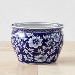 Blue &amp; White Ceramic Planter, Medium