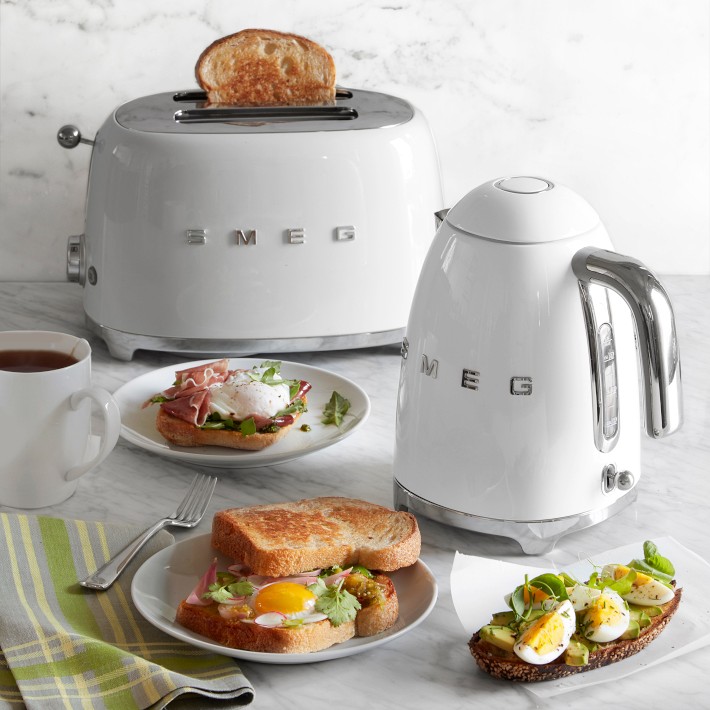 Smeg Toaster Smeg Electric Kettle White Electric Kettle Retro-Style Cream Glossy Open Box