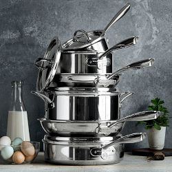 Williams Sonoma Signature Thermo-Clad&#8482; Stainless-Steel 10-Piece Cookware Set