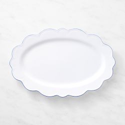 AERIN x Williams Sonoma Garden Bouquet Blue Scalloped Platter