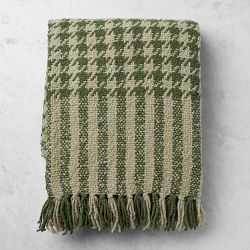 Houndstooth Wool Throw, 50" x 60"