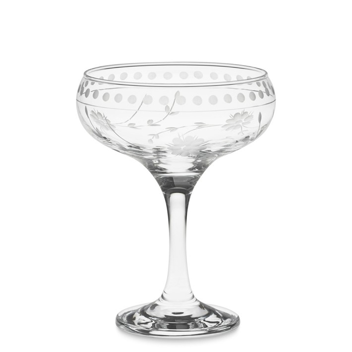 Vintage Etched Coupe Glasses | Cocktail Glasses | Williams