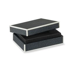 Faux Shagreen Box, Black