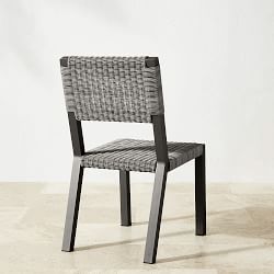 Larnaca Outdoor Slate Grey Metal x All-Weather Weave Dining Side Chair
