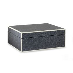 Faux Shagreen Box, Black