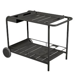 Fermob Luxembourg Outdoor Bar Cart, Aluminum, Liquorice
