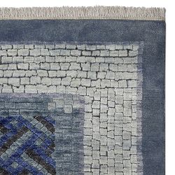 Luke Irwin, Deverill Mosaic Hand Knotted Rug Swatch, 18x18", Peacoat