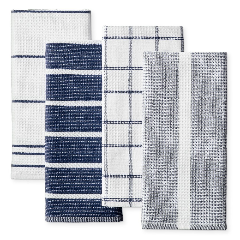 Williams Sonoma Super Absorbent Waffle Weave Towels, Set of 4 - Navy Blue