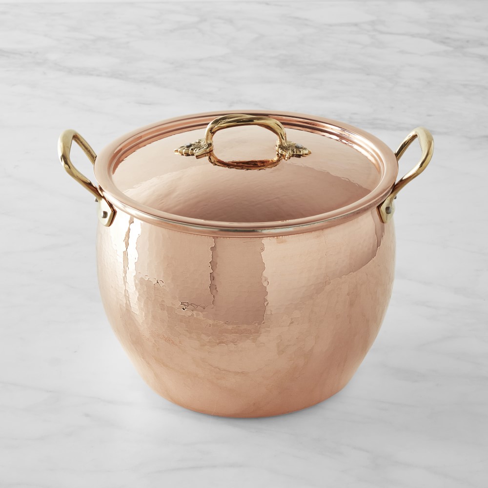 Ruffoni Historia Hammered Copper Stockpot with Vine Handle, 12-Qt.