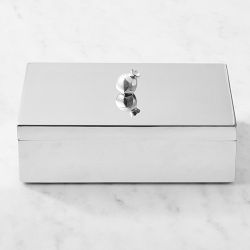 OPEN BOX: Williams Sonoma Home x Josh Young Isabel Box, 10" X 7" X 4", Silver Plated