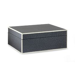 Faux Shagreen Box, Large, Black