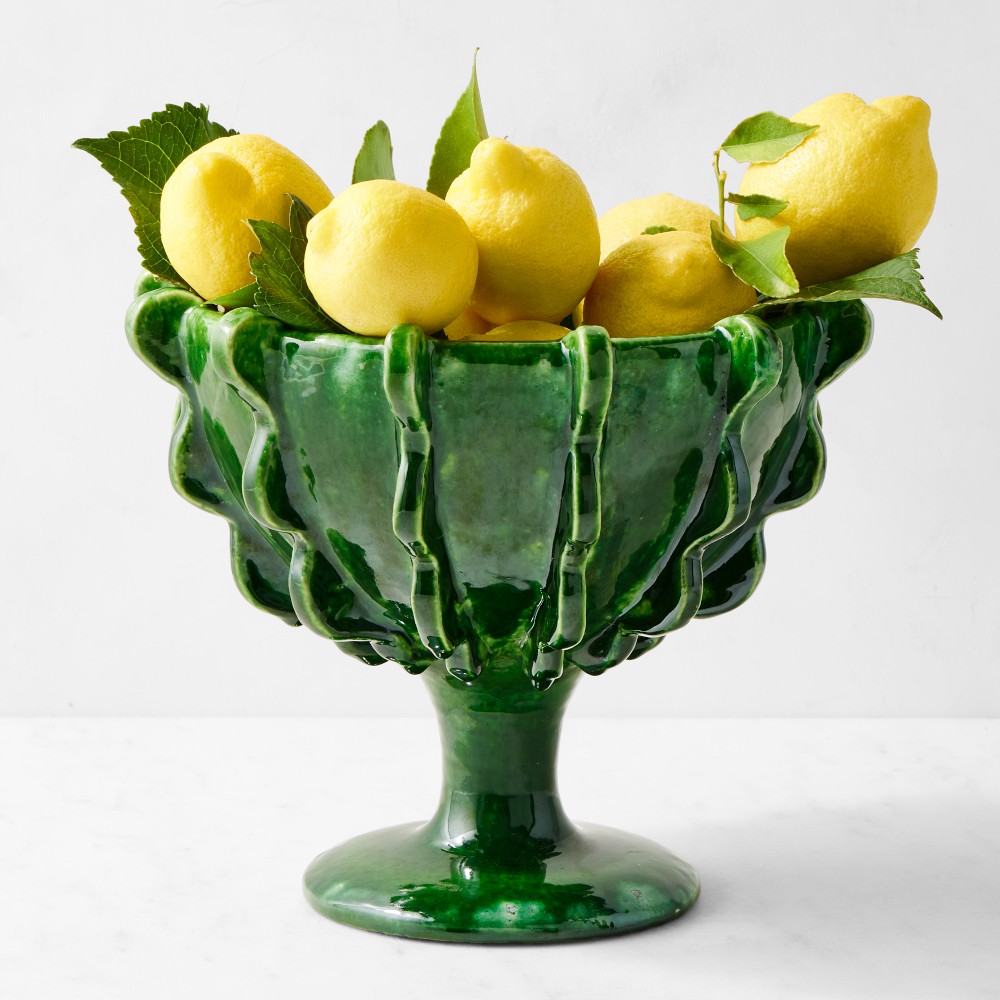 AERIN x Williams Sonoma Home Ceramic Vase - Green, 9"H